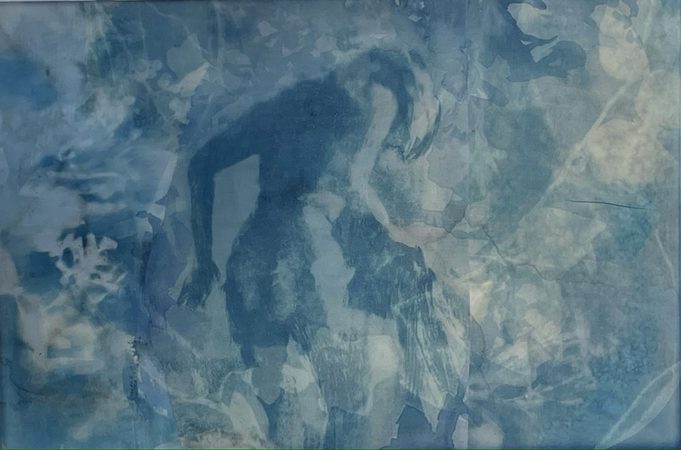 Blue nude, 2022 Cyanotype sur soie et papier © Virginie Isbell courtesy galerie Sit Down